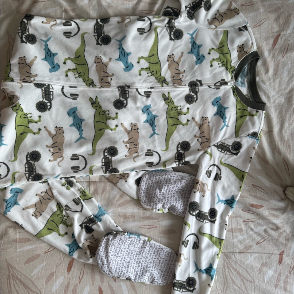 Dinosaur and Tractor Print  Kids/Youth Onesie